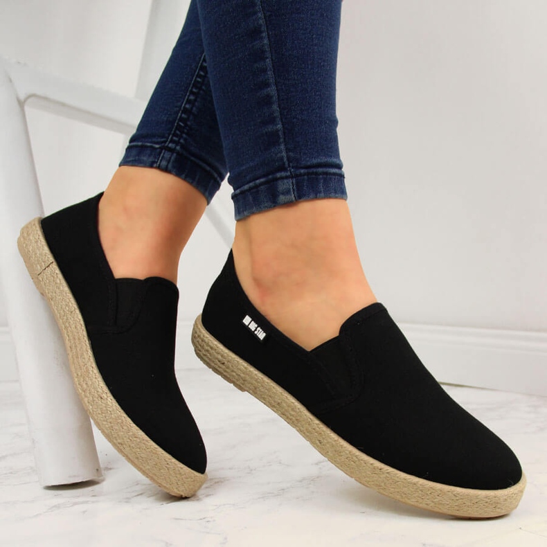 Women's slip on black espadrilles Big Star DD274017 1 Women's slip on black espadrilles Big Star DD274017 1