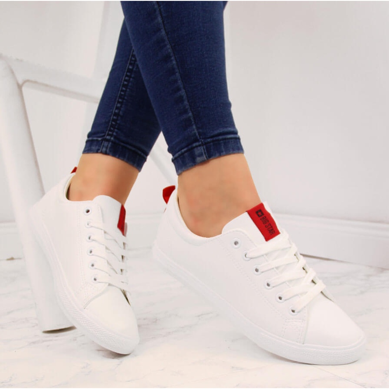 Low-top white eco leather sneakers Big Star DD274685 1