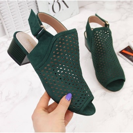 Green Sabatina openwork green women's sandals 2