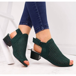 Green Sabatina openwork green women's sandals 1