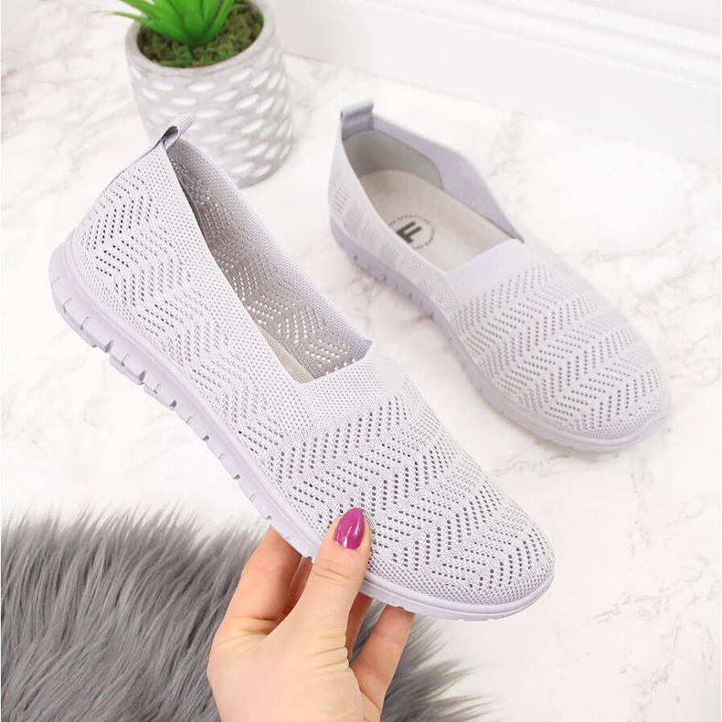 Women's openwork sneakers slip on gray Filippo grey 2