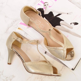 Elegant open toe golden women's sandals Filippo 2