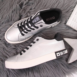 Women's low-top sneakers with eco leather silver Big Star II274034 1