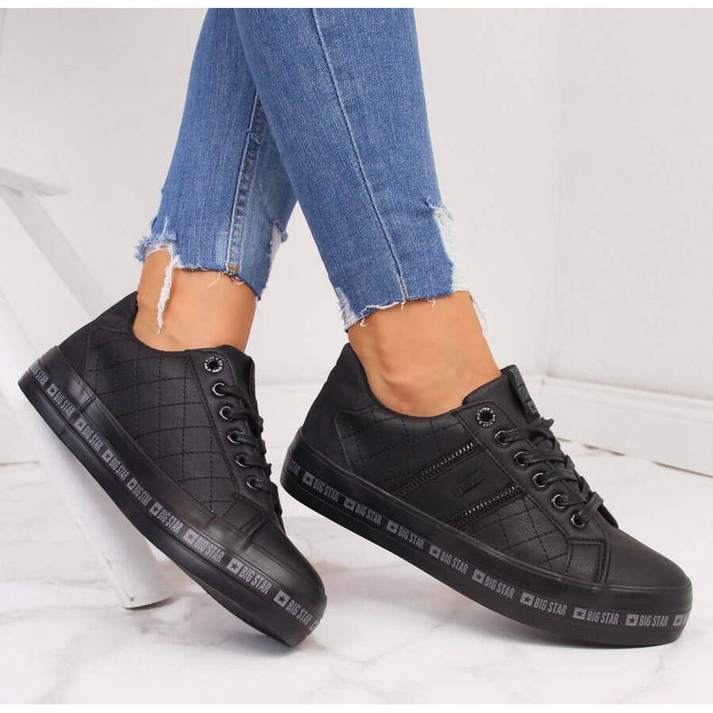 Black Women's black Big Star II274070 low-top sneakers 1 Black Women's black Big Star II274070 low-top sneakers 1