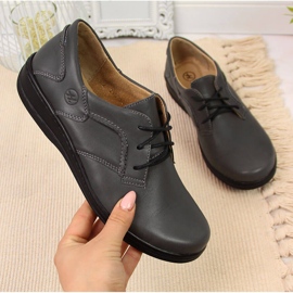 Gray Women's leather shoes Helios 715 grey 2