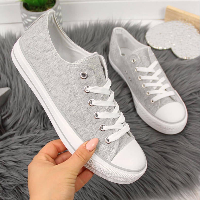 Atletico gray textile low sneakers grey 2