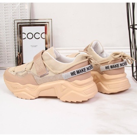 Sneakers on a thick sole Velcro beige Navy Dot 2