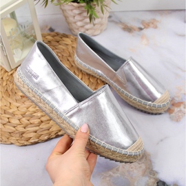 Women's silver eco leather espadrilles Big Star HH274504 1