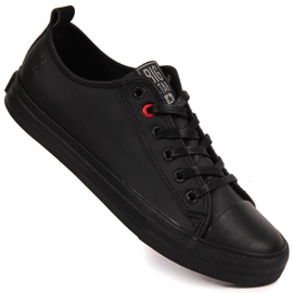 Low-top eco-leather sneakers all black Big Star JJ274006 1