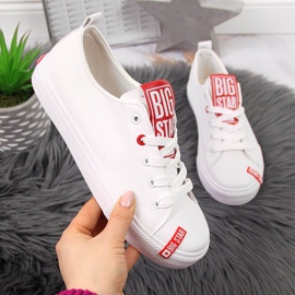 Low-top white eco-leather sneakers Big Star JJ274165 1