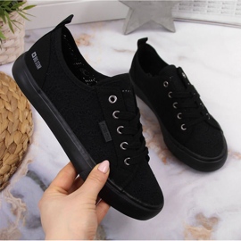 Low-top lace textile black Big Star JJ274064 1