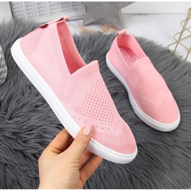 Women's slip on sneakers light pink Big Star FF274A606 1