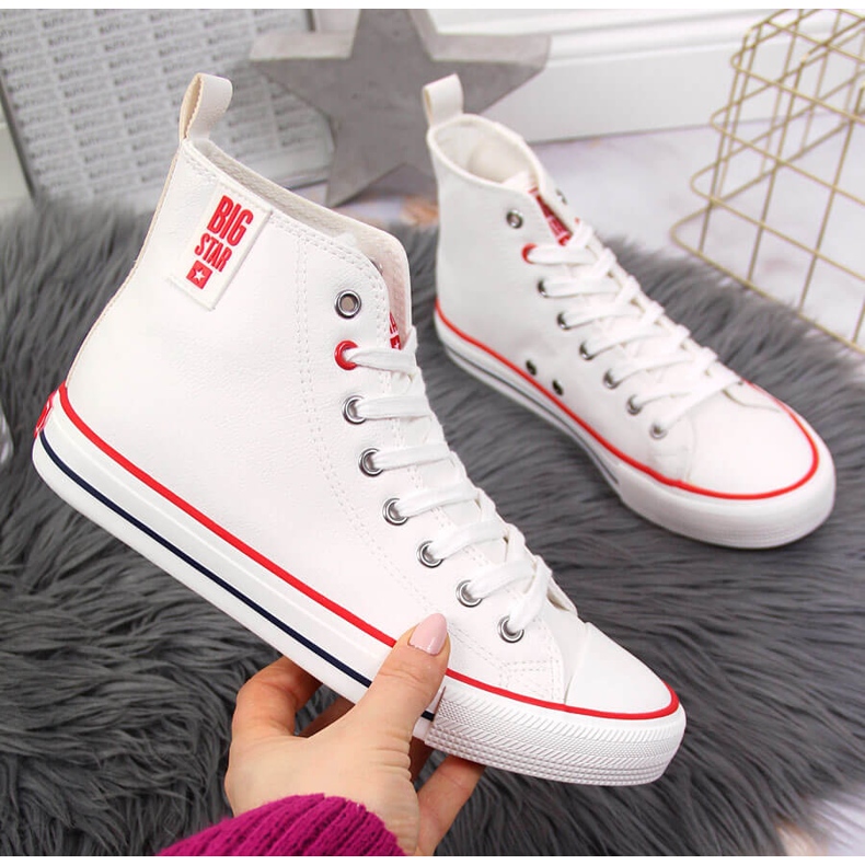 High-top white leatherette Big Star JJ274132 1 High-top white leatherette Big Star JJ274132 1