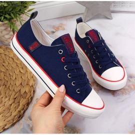 Textile low sneakers navy blue Big Star JJ274121 1