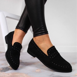 Women's suede shoes with rivets black Laura La.Fi 1