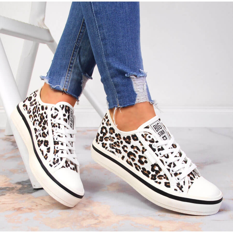 Women's white leopard print Big Star JJ274615 1