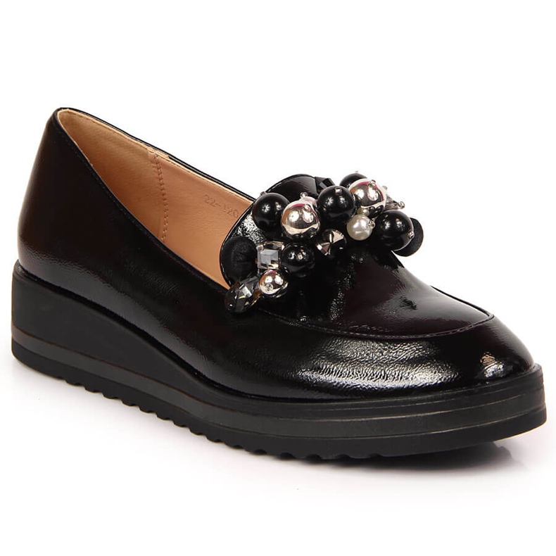 Women's shoes lacquered with black Potocki beads 2