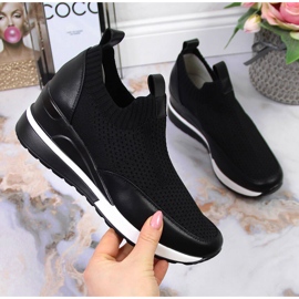 Women's black wedge shoes Potocki 1