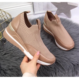 Women's beige wedge shoes Potocki 1