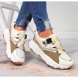 Women's sneakers on the cream platform Potocki multicolored 1