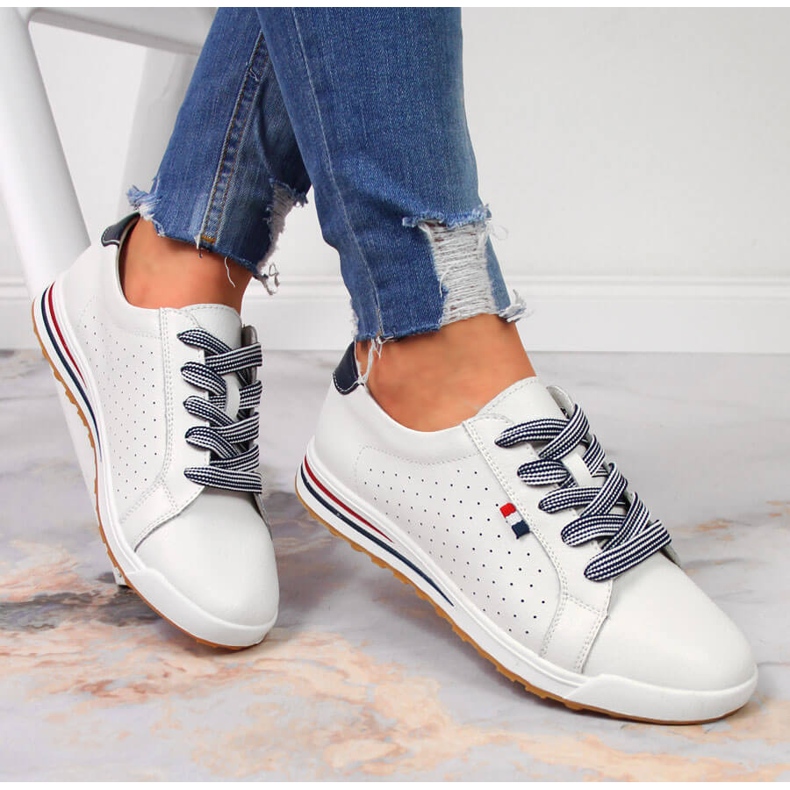 Women's white leather sneakers Filippo 1