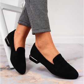 Black women's shoes, moccasins by Sergio Leone 1