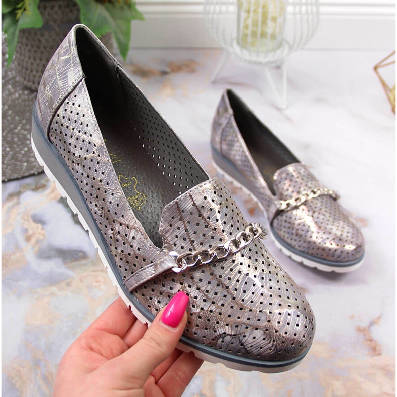 Women's openwork shoes with a chain Lavender Jezzi violet multicolored 1