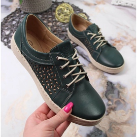 Comfortable green leather shoes for women Helios 375 2 Comfortable green leather shoes for women Helios 375 2