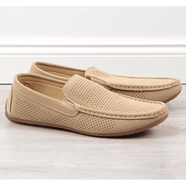 Men's beige openwork loafers NEWS 1