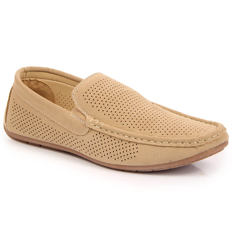 Men's beige openwork loafers NEWS 2