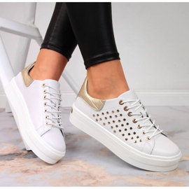 Women's leather sneakers with white rivets Filippo 1