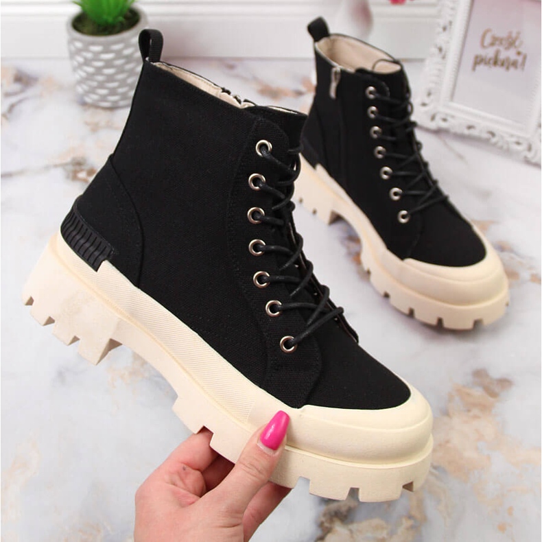 S.Barski Black DA women's sneakers on the platform 1