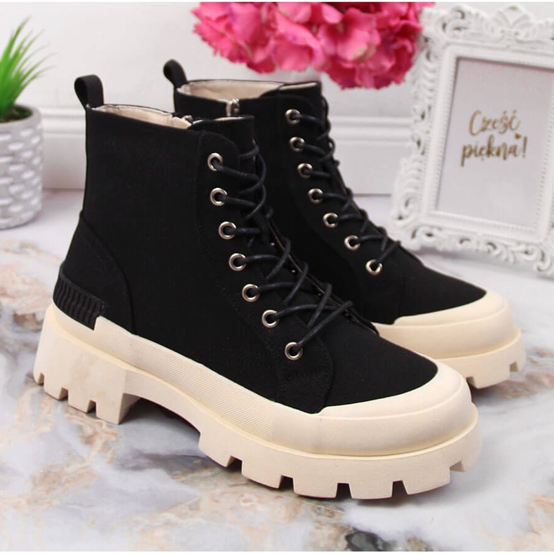 S.Barski Black DA women's sneakers on the platform 2