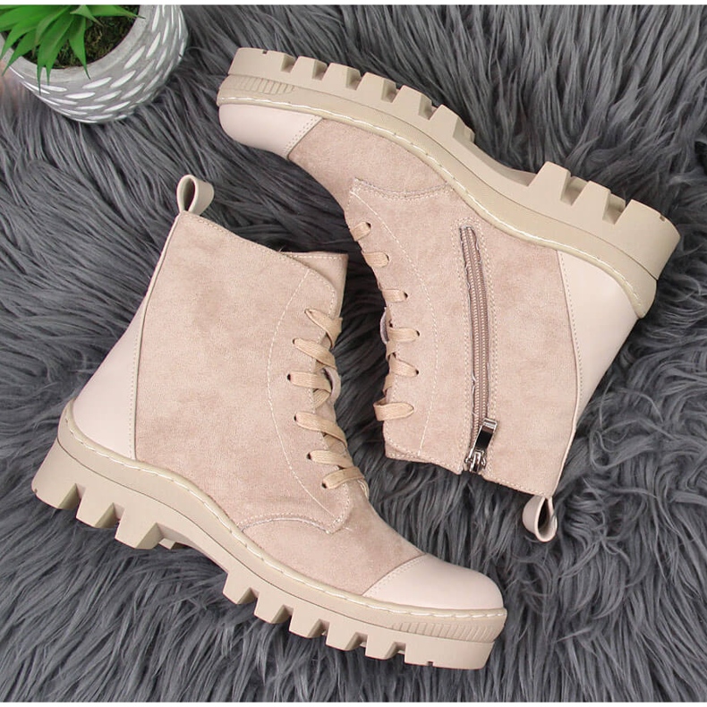 S.Barski Women's beige DA platform sneakers 2