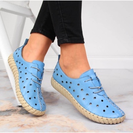 Openwork leather shoes, comfort blue Artiker 1 Openwork leather shoes, comfort blue Artiker 1