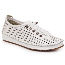 White Artiker openwork leather women's shoes 1