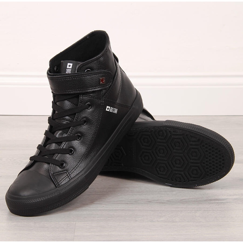 Black men's sneakers high with Velcro Big Star Y174020 1