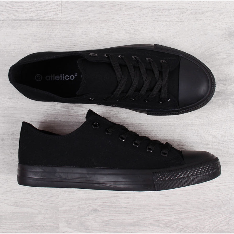 All black Atletico men's low sneakers 1