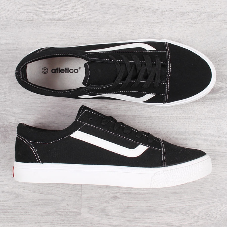 Atletico men's low-top black sneakers 1