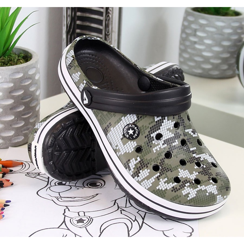 American Club khaki foam slippers for boys 1