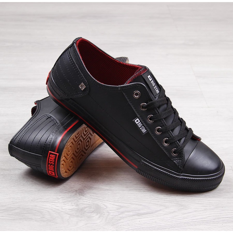Men's black eco leather sneakers Big Star DD174259 1 Men's black eco leather sneakers Big Star DD174259 1