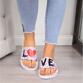 Women's white rubber beach slippers Big Star 2