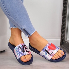 Women's navy blue rubber beach slippers Big Star 1