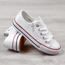 Children's low sneakers with a zipper, white NEWS 1