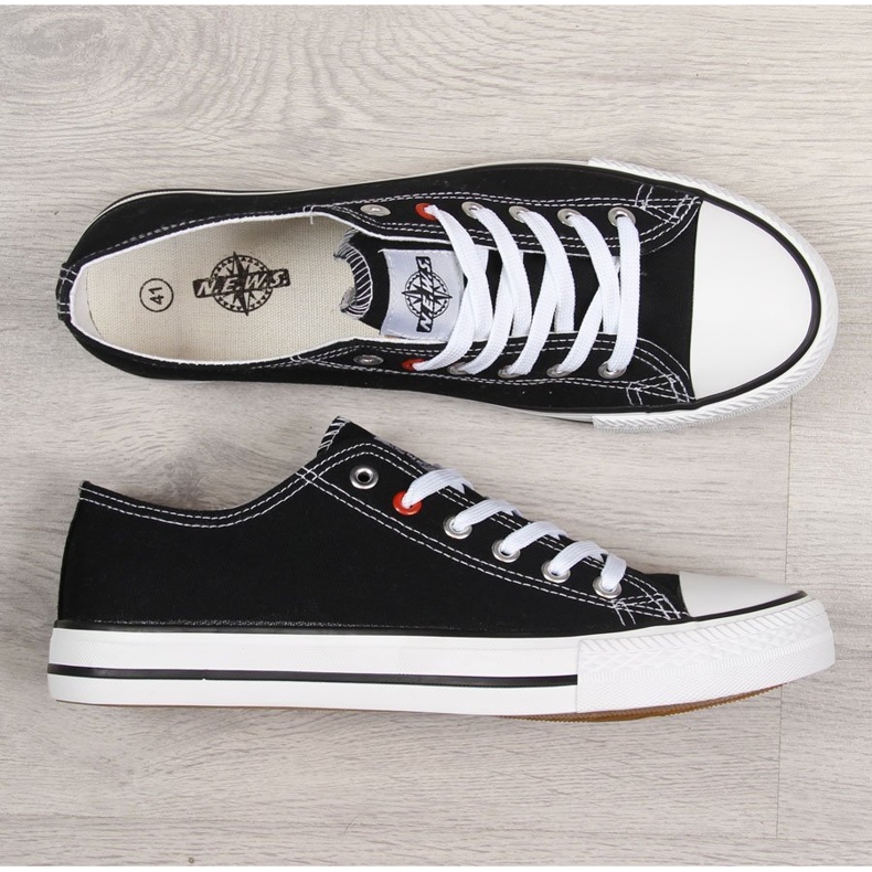 Men's low sneakers, black NEWS 1