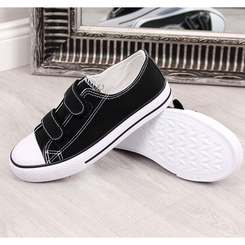 Black Atletico black velcro children's sneakers 1