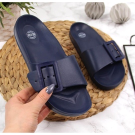 Women's navy blue foam beach slippers Big Star FF274A388 2