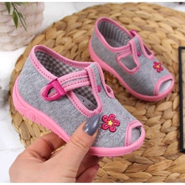 Girls' slippers, sandals, home gray Nazo pink grey 1