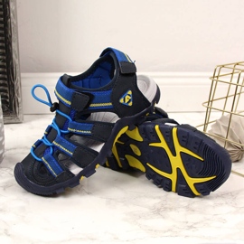 Boys' sandals with Velcro American Club navy blue 1