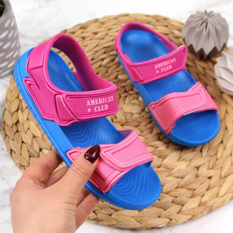 American Club velcro foam sandals for girls pink 1 American Club velcro foam sandals for girls pink 1